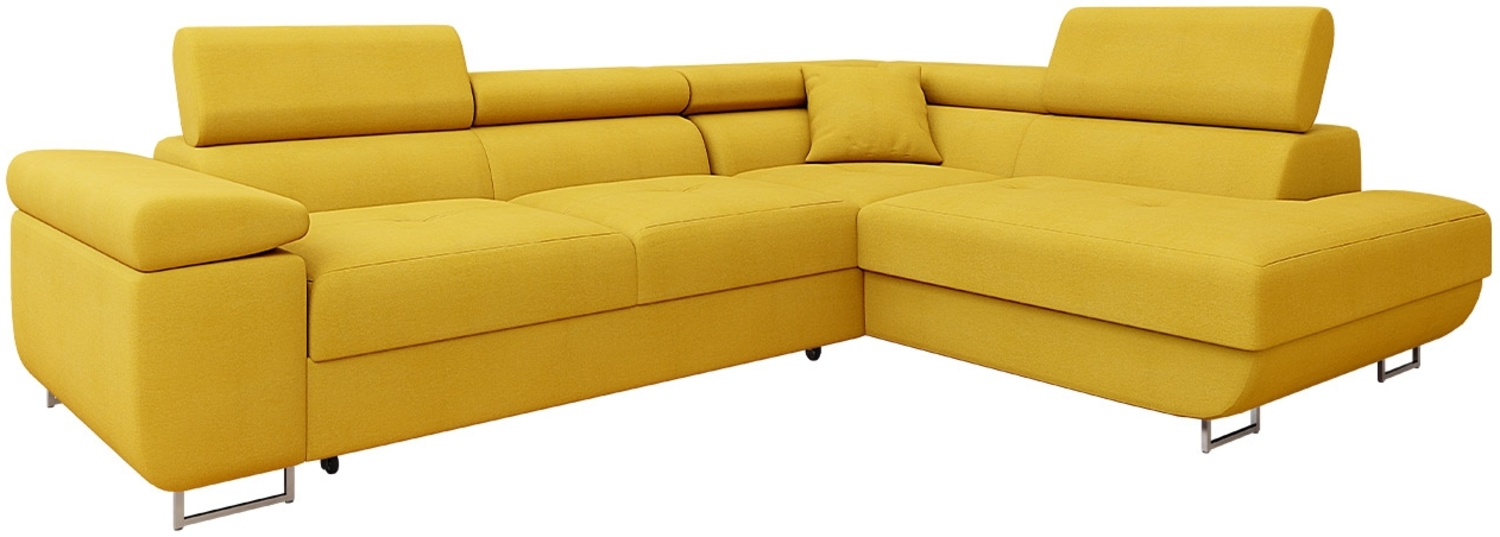 Ecksofa Torezio Premium mit Einstellbare Kopfstützen, Bettkasten und Schlaffunktion (Farbe: Otusso 14, Seite: Rechts) Bild 1