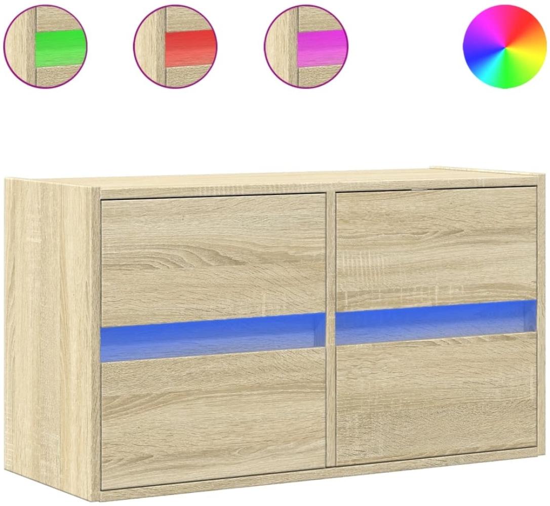 vidaXL TV-Wandschrank mit LED-Beleuchtung Sonoma-Eiche 80x31x45 cm 852287 Bild 1