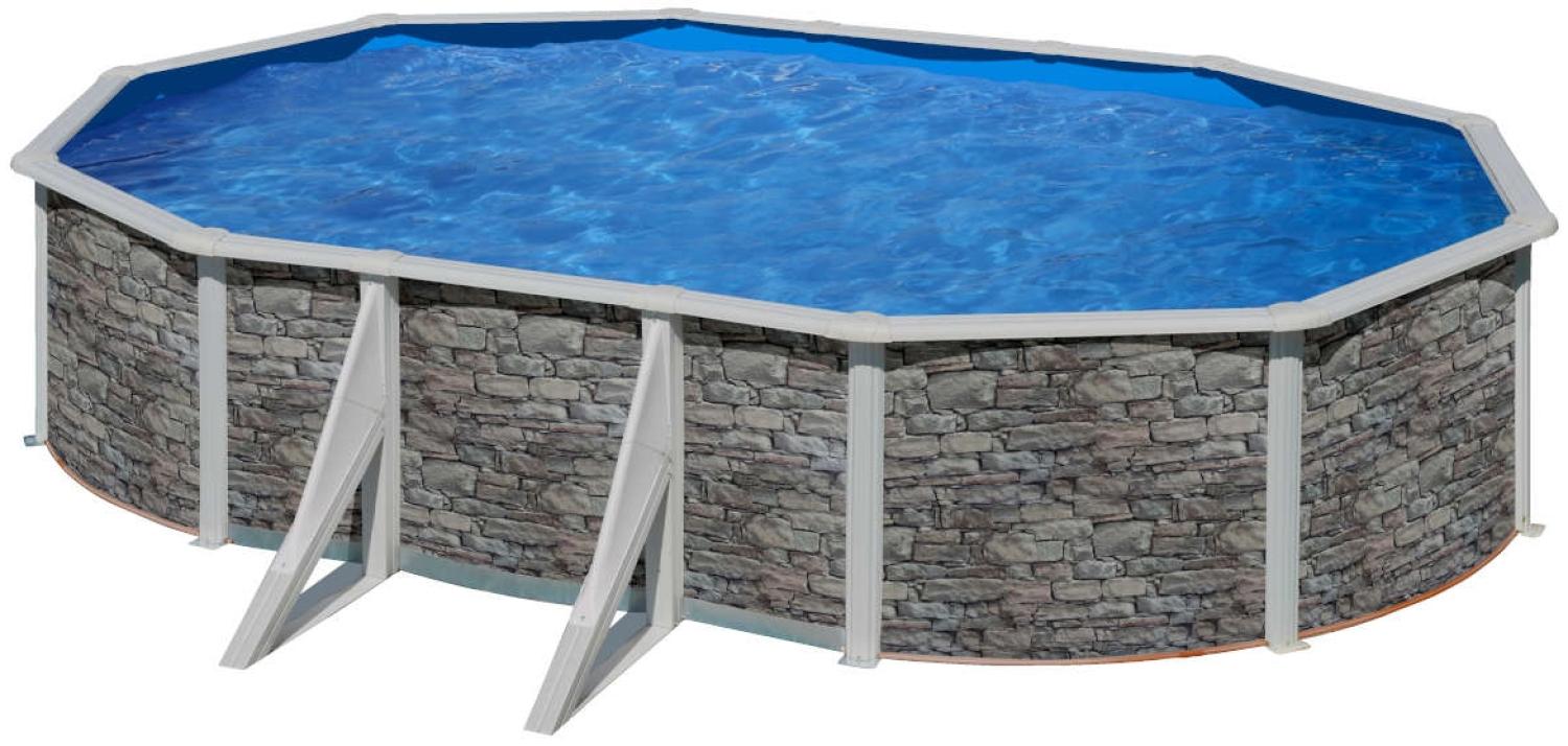 Cerdena Stahlwandpool Oval 610 x 375 x 120 cm Bild 1