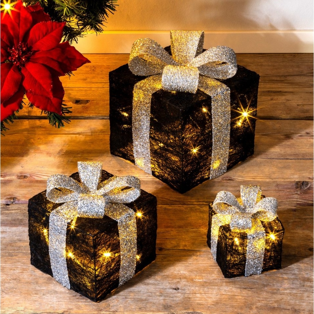 Spetebo LED Dekoobjekt, Timerfunktion, LED fest verbaut, warm weiß, Weihnachts Deko Boxen warm weiß beleuchtet Bild 1