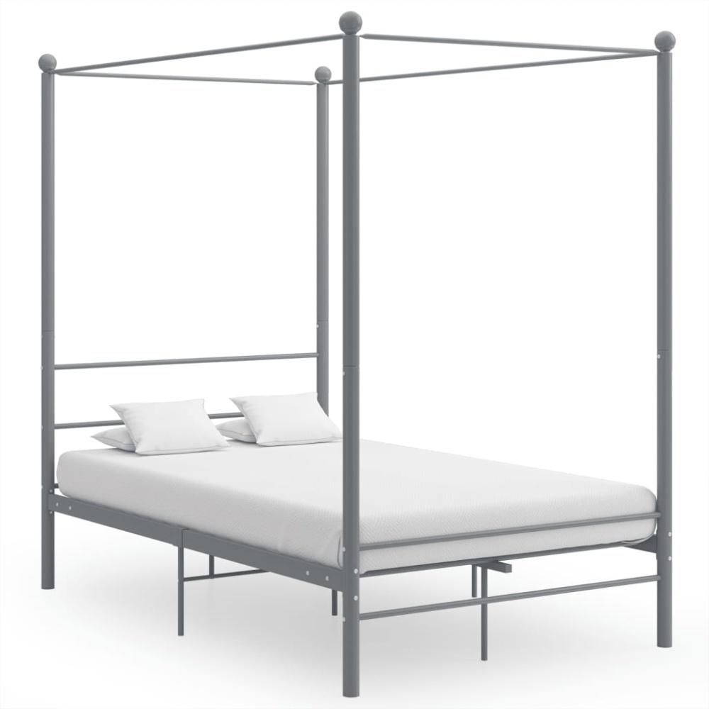 vidaXL Himmelbett Grau Metall 120x200 cm 325059 Bild 1