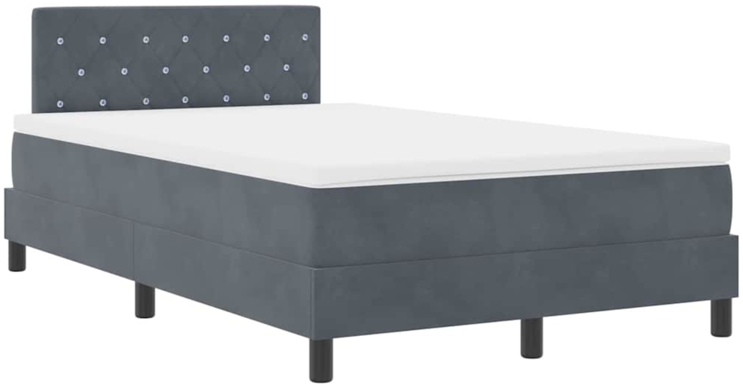 vidaXL Boxspringbett mit Matratze Dunkelgrau 120 x 200 cm Stoff 3339099 Bild 1