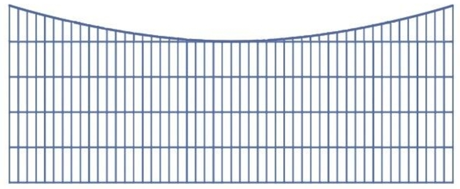 Schmuckzaun / Doppelstabmattenzaun Bogen konkav Komplett-Set mit Abdeckleisten / Anthrazit / 101cm hoch / 97,5m lang Bild 1