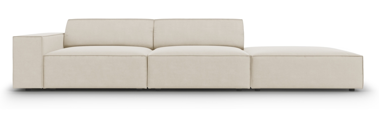 Micadoni Sofa Jodie 3-Sitzer Rechts Samt Dunkelbeige Kunststoff schwarz Bild 1
