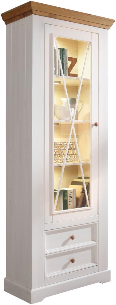 Vitrine >WZ-0133< (BxHxT: 79x214x42 cm) in weiß - 79x214x42 (BxHxT) Bild 1