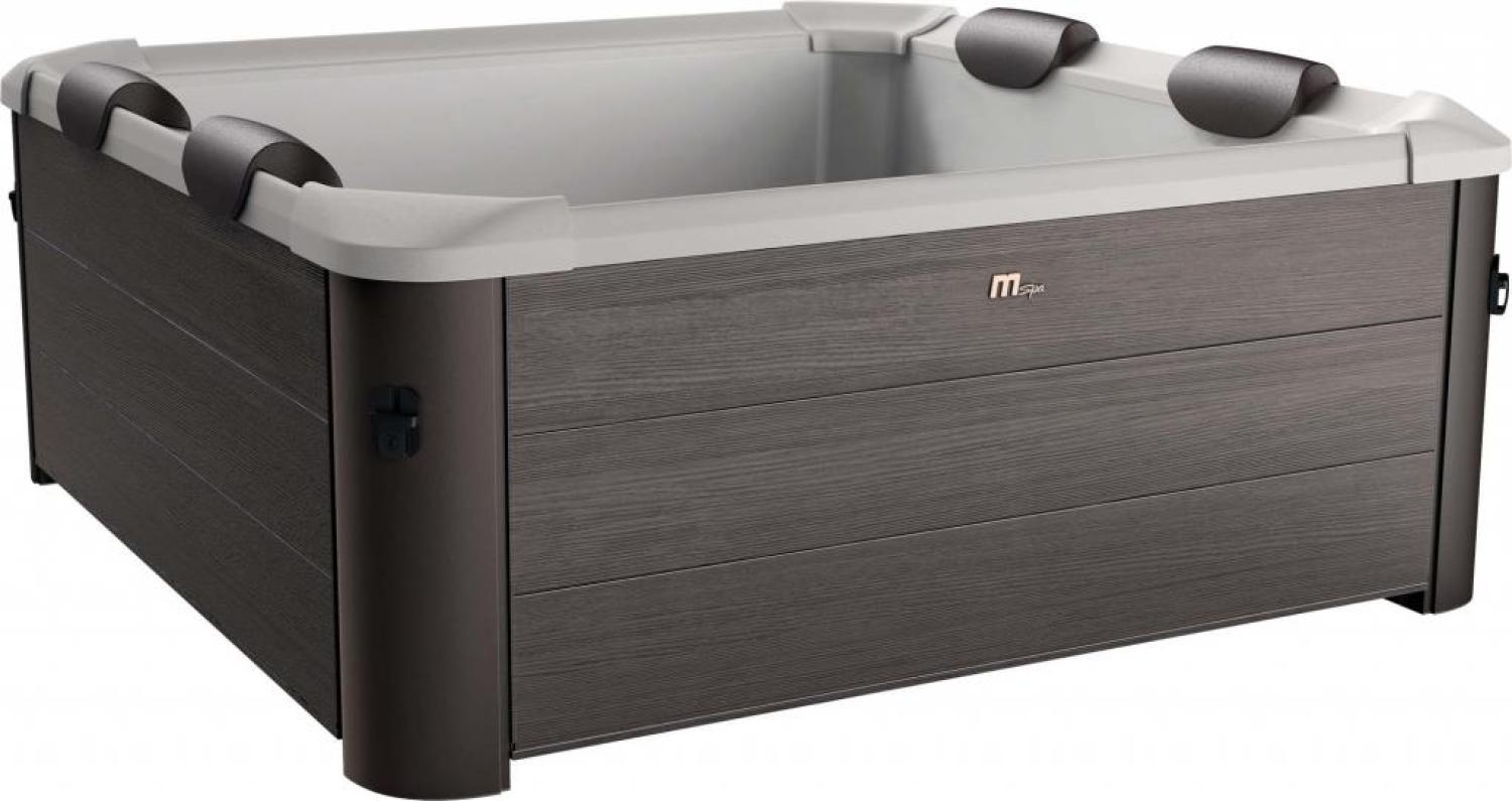 MSpa PureHaven aufblasbarer Whirlpool 160x160x65cm für 6 Personen 120 Massagedüsen Heizung App-Steuerung Controlbox Desinfektion selbreinigend Braun Bild 1