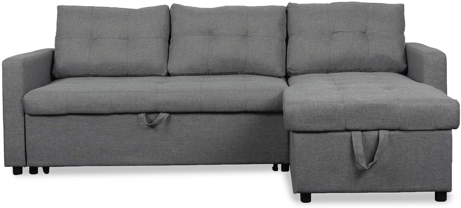 Menzzo Toledo Schlafsofa, Stoff, Grau, 152 Bild 1