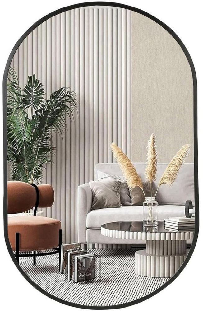 REDOM Wandspiegel Wandspiegel im minimalistischen Design (Wandspiegel Modern Badspiegel, 1-St), Schwarz – 61x91.5 cm Bild 1