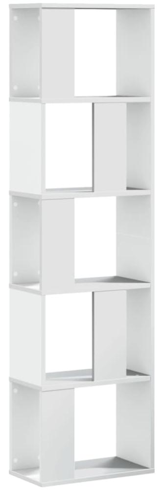 vidaXL Bücherregal 5 Böden Weiß 45x23,5x162,5 cm Holzwerkstoff 852780 Bild 1