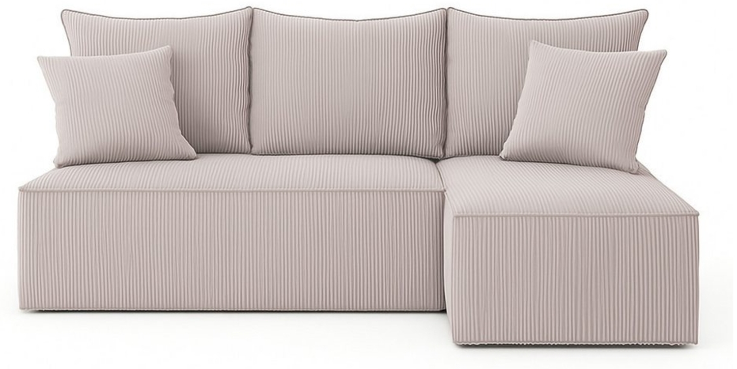 NEXT COLLECTION Ecksofa VELO S, Bettzeug-Container, weicher und angenehmer Stoff zum Anfassen, Lose Rückenkissen mit Reißverschluss, Schlaffunktion 130x200 cm Bild 1