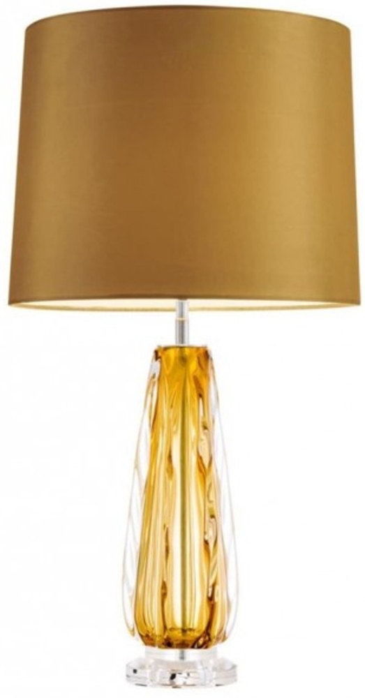 Casa Padrino Luxus Tischleuchte Gelb - Luxus Hotel Leuchte Bild 1