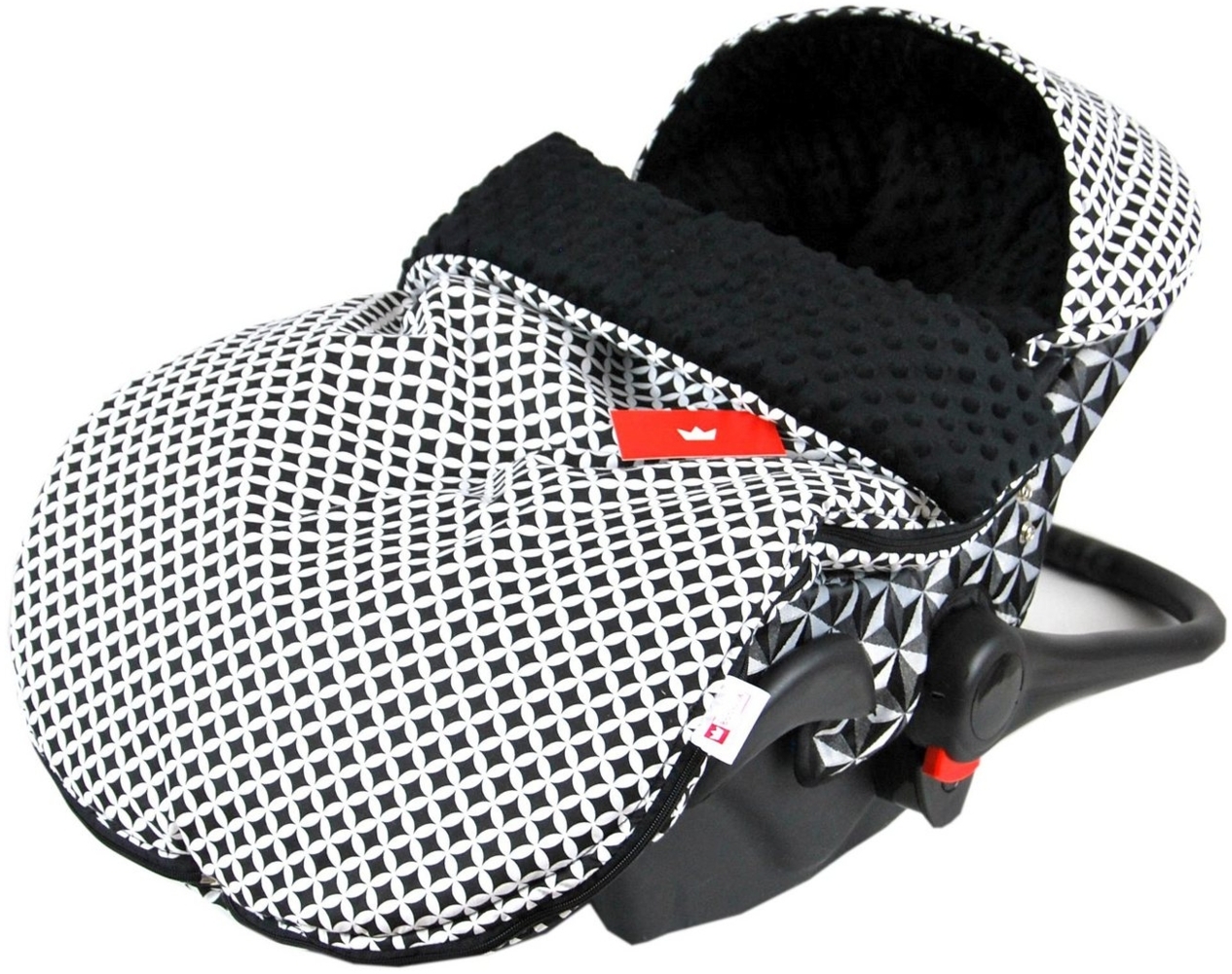 BabyLux Fußsack Sommerfußsack 90cm für Babyschale, Kinderwagen & Buggy Frühling Herbst, 12. Schwarz + Maroko Bild 1