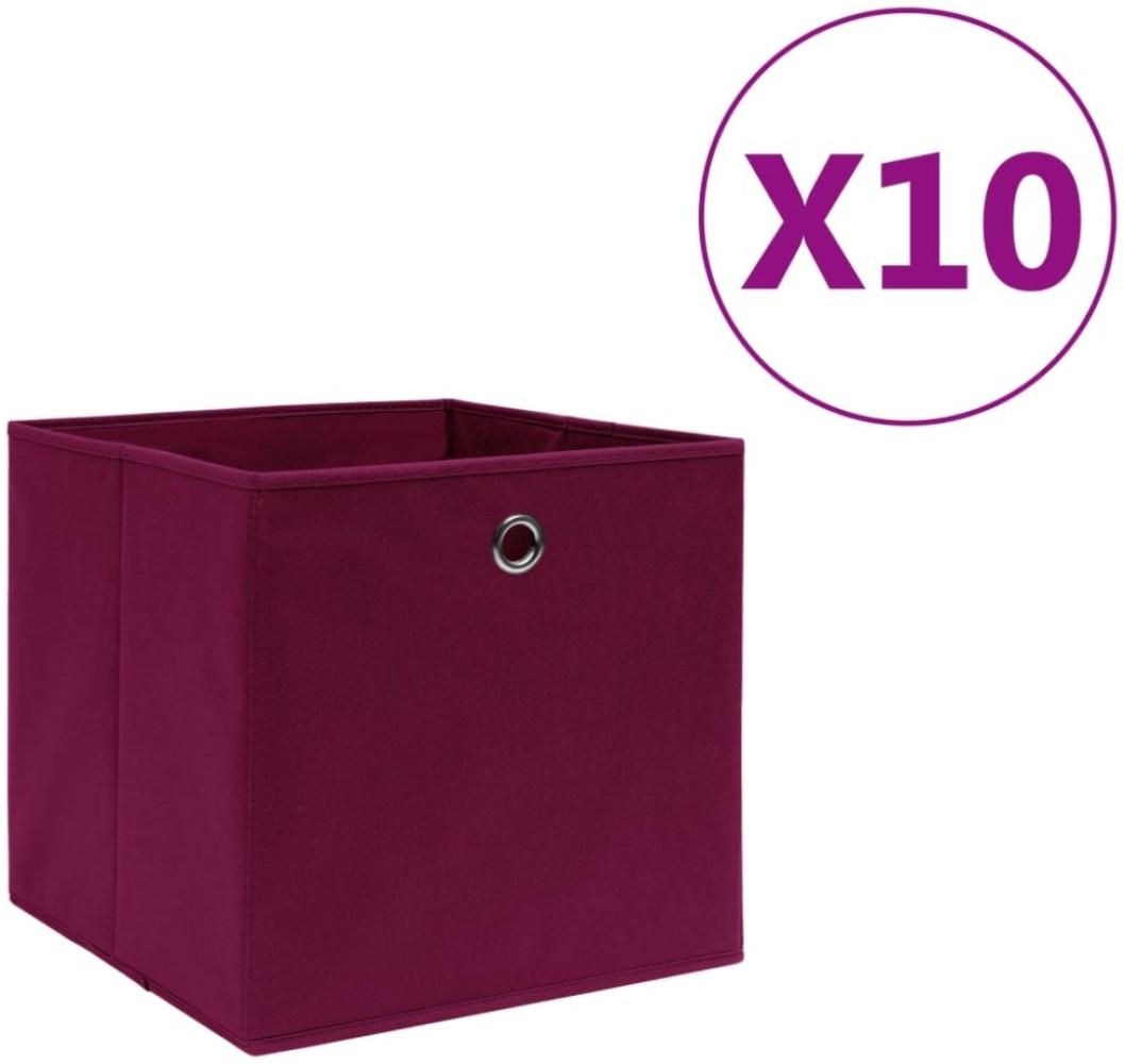 vidaXL Aufbewahrungsboxen 10 Stk. Vliesstoff 28x28x28 cm Dunkelrot 325201 Bild 1