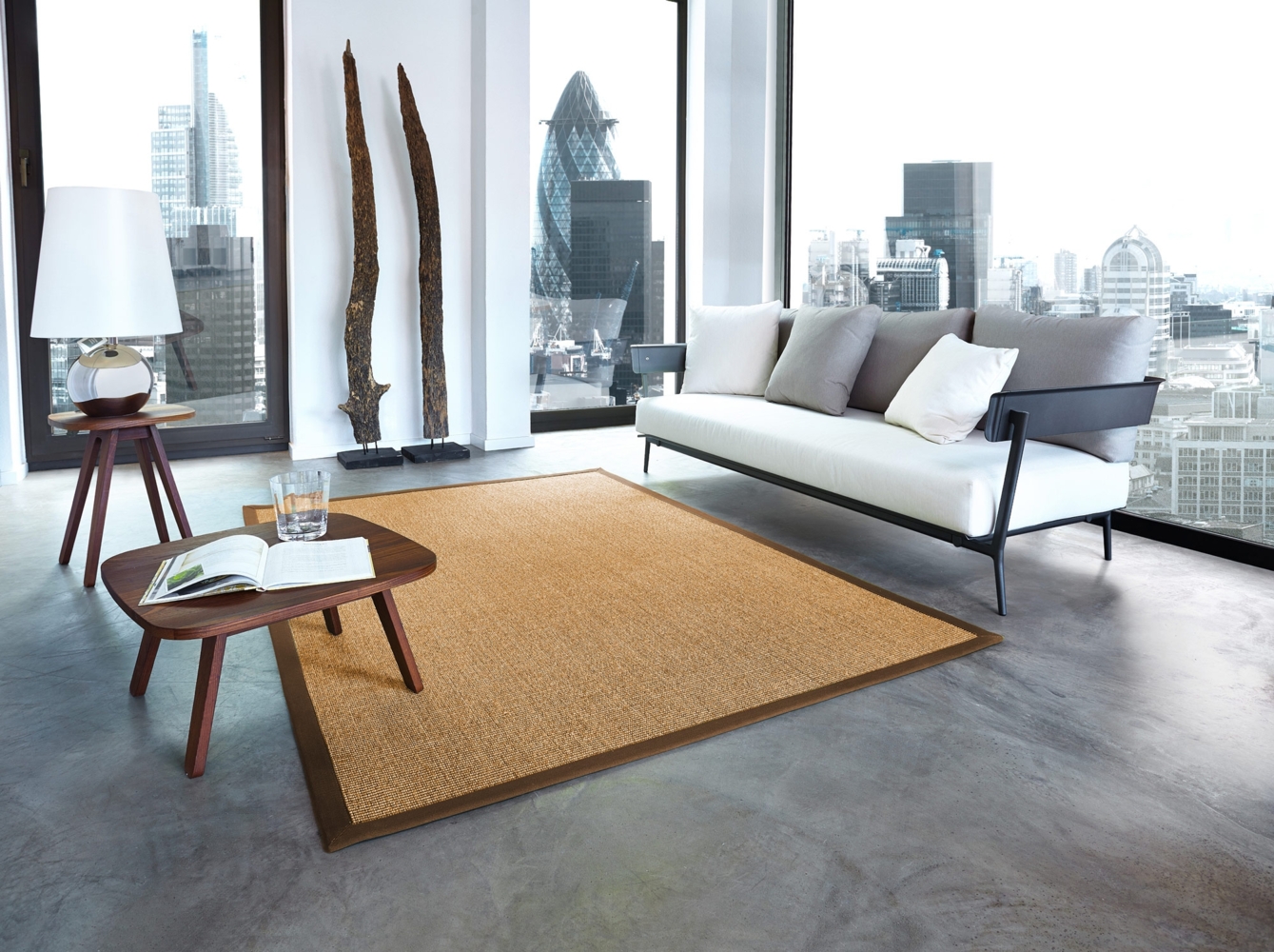 Sisal Premium Teppich ASTRA Manaus cognac/coffe 300x300cm Bild 1