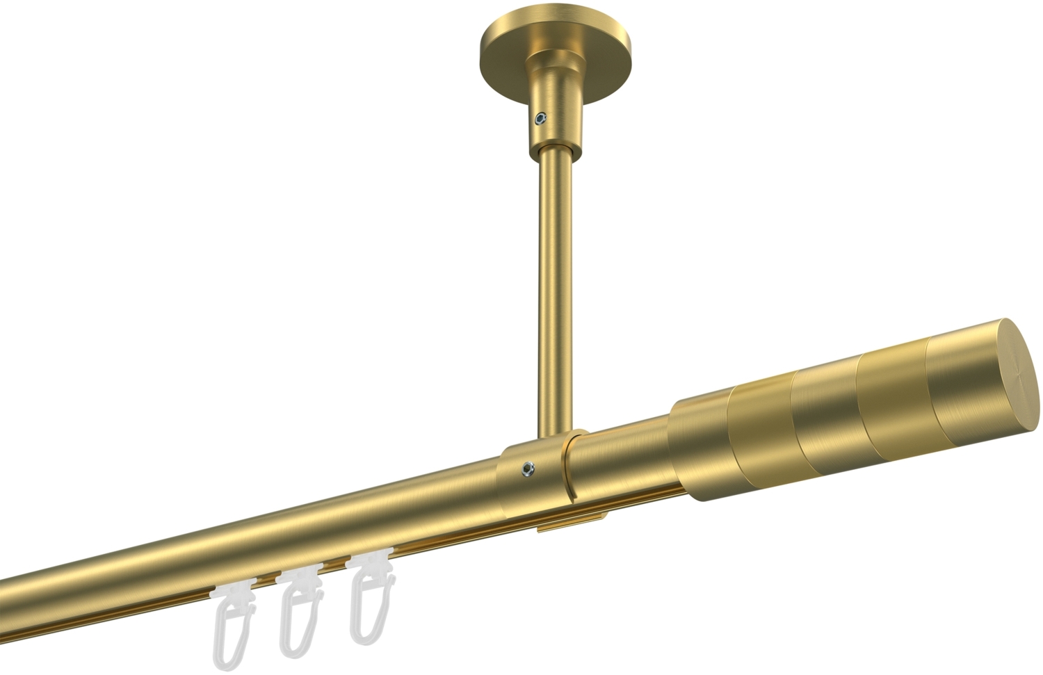 Innenlauf-Gardinenstangen-Set Sonette Mavell 360 cm (geteilt in 2 x 180 cm), 1-läufig, 20 mm Ø Messing-Optik Bild 1