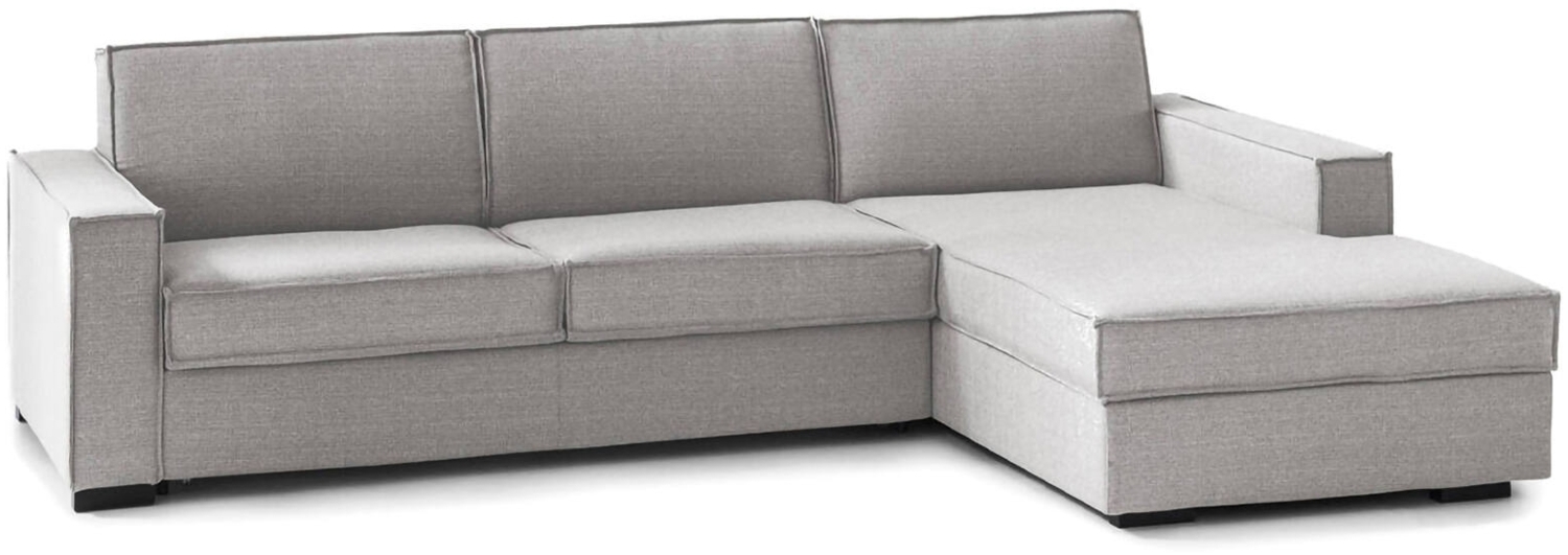 Dmora Sofa mit Halbinsel Ametrino, Ecksofa mit rechter Aufbewahrungshalbinsel, Standardarmlehnen, 100 % Made in Italy, 280 x 95 x 90 cm, Grau Bild 1