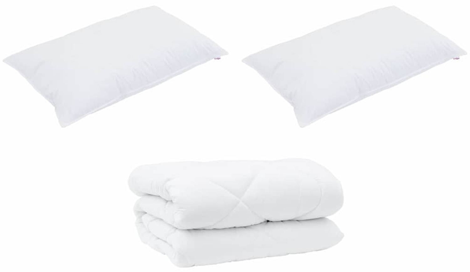 vidaXL Winterbettdecke mit Kissen 3 pcs Weiß Mikrofaser 3377851 Bild 1