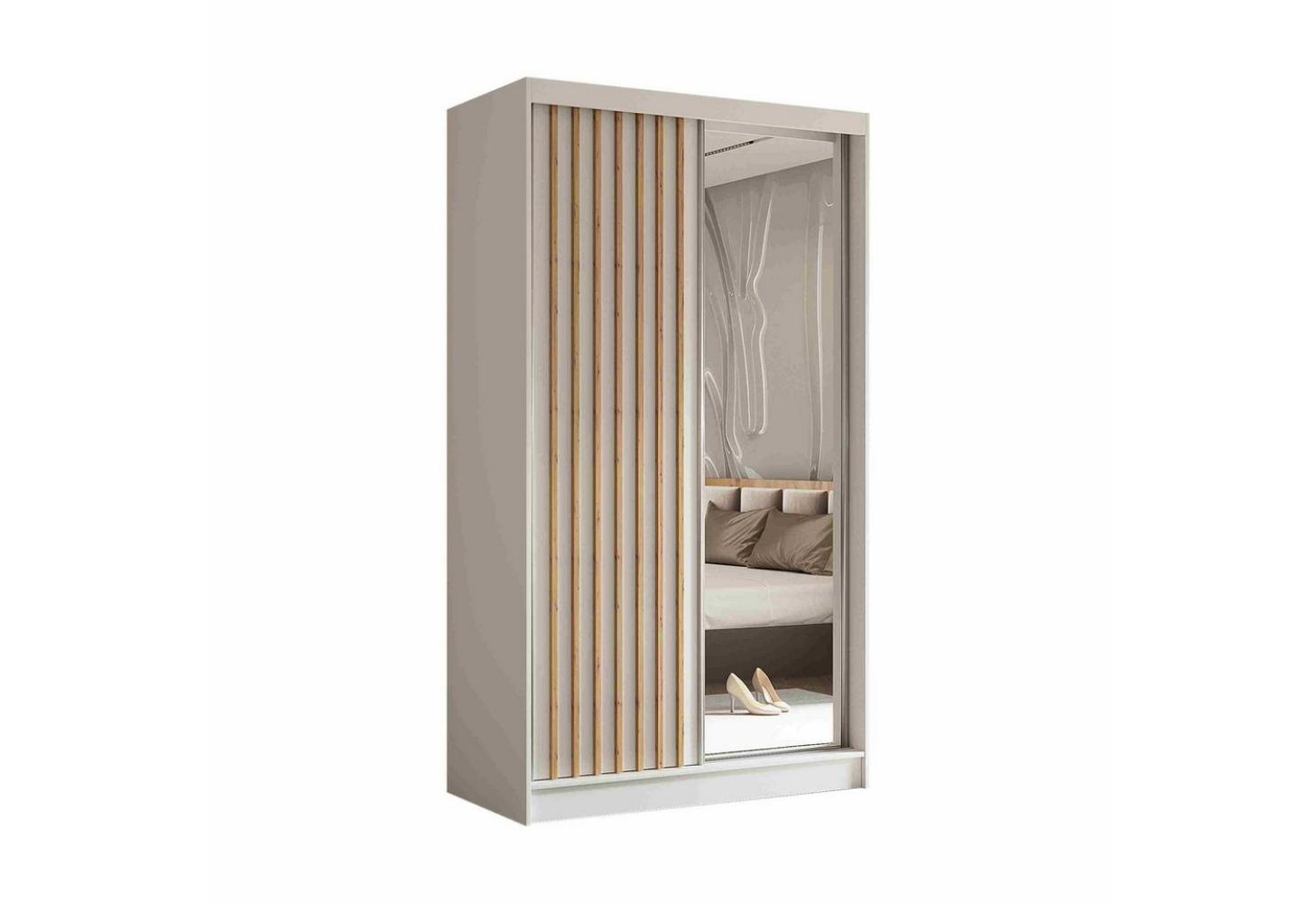 Furnix Kleiderschrank Lillienne-120 Schiebetüren-Schrank mit Schiebetüren & Spiegel Auswahl Masse BxHxT: 120x216x61 cm Bild 1