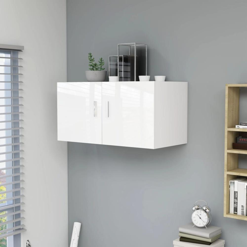vidaXL Wandschrank Hochglanz-Weiß 80x39x40 cm Holzwerkstoff 802801 Bild 1