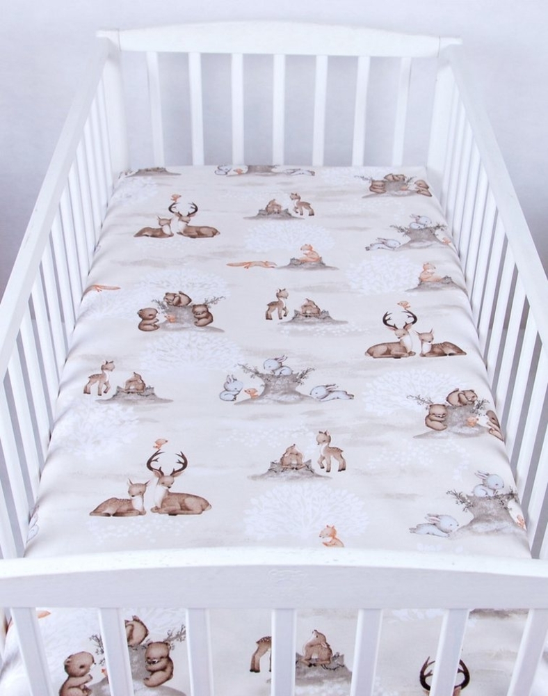BabyLux Spannbettlaken SPANNBETTLAKEN 70x140 Spannbetttuch Baumwolle Kinder Baby Babybett, 133. Waldtiere 70x140 cm Bild 1