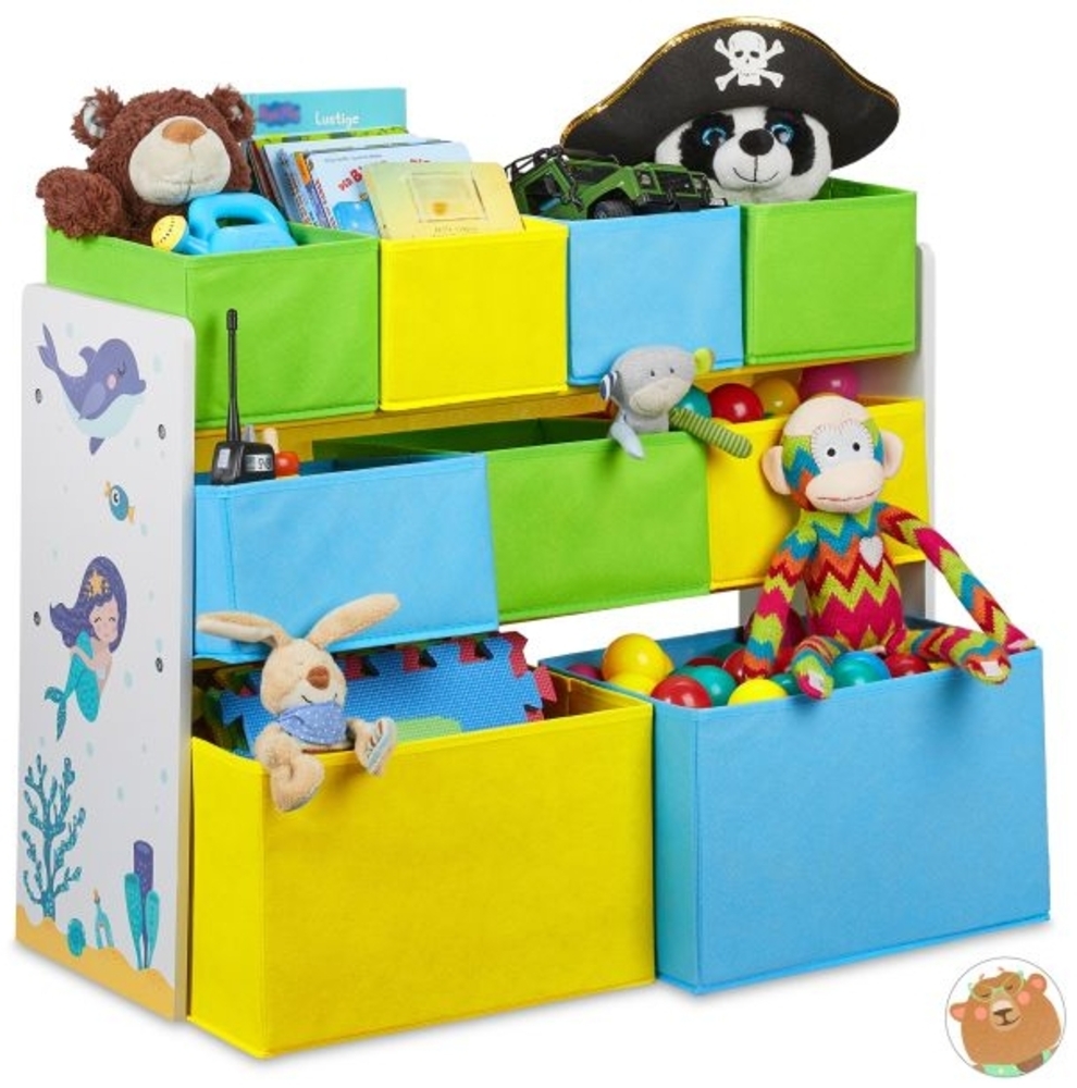 Kinderregal mit Motiv und 9 Boxen Bild 1