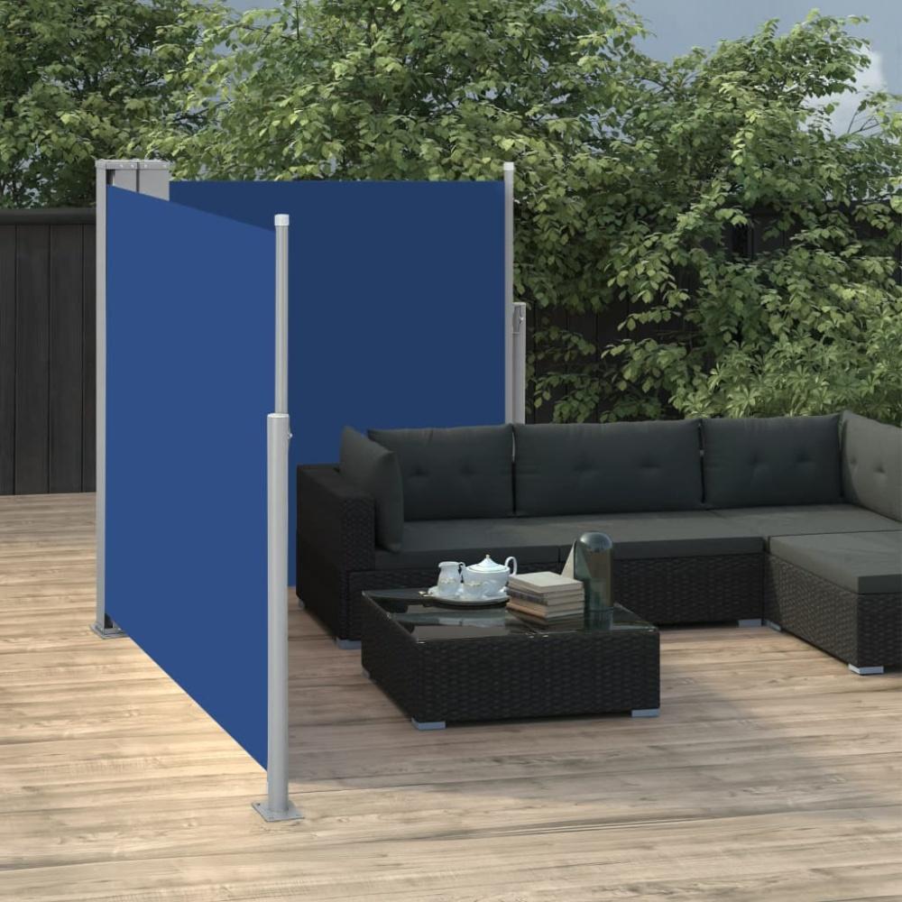 vidaXL Ausziehbare Seitenmarkise Blau 100 x 600 cm 48446 Bild 1