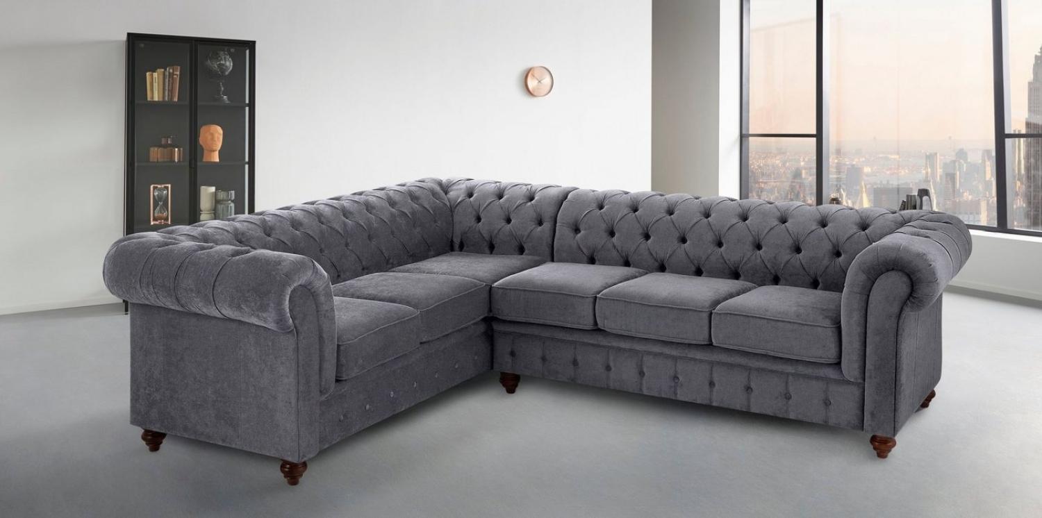 Home affaire Chesterfield-Sofa Chesterfield Ecksofa, auch in Leder L-Form, hochwertige Knopfheftung, langer Schenkel links oder rechts wählbar Bild 1