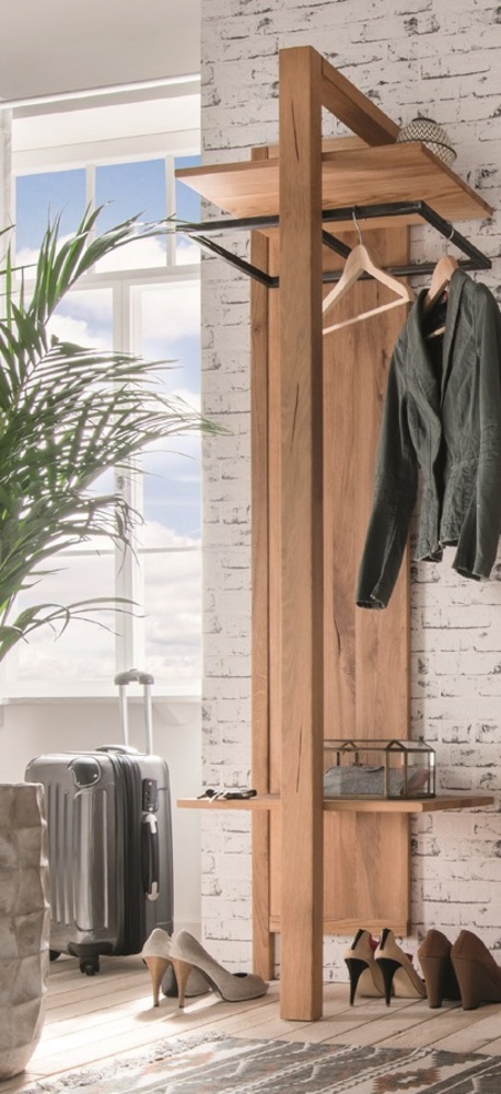 Wandgarderobe 57x200cm 'Lima' Wildeiche massiv Bild 1