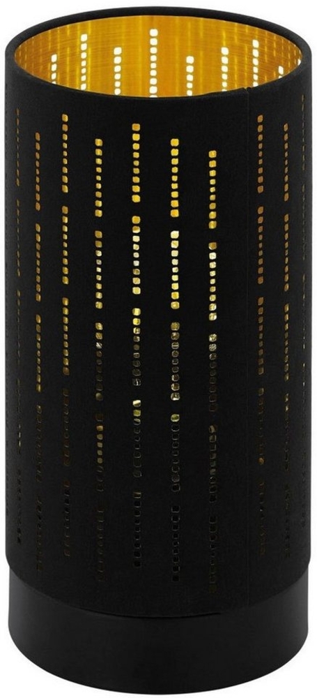 Eglo 98314 Tischleuchte VARILLAS Textil schwarz, gold E27 1X40W Ø12cm H:25,5cm mit Kabelschalter Bild 1