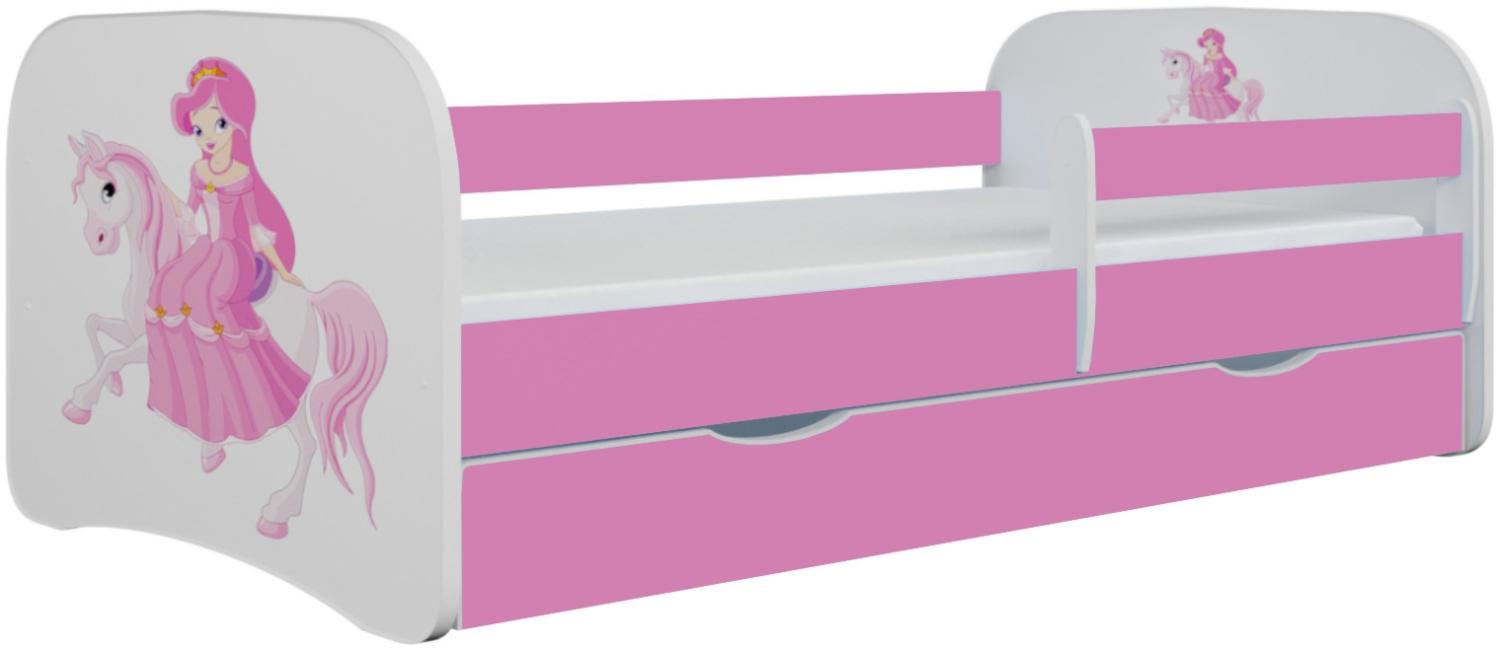 Kinderbett Jona inkl. Rollrost + Matratze + Bettschublade 70*140 cm Rosa Bild 1