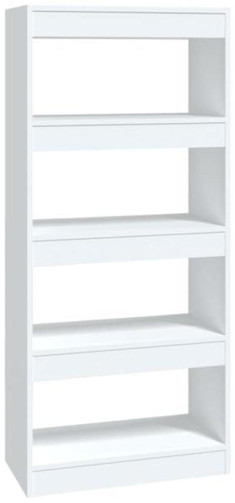 vidaXL Bücherregal/Raumteiler Weiß 60x30x135 cm Holzwerkstoff 811664 Bild 1