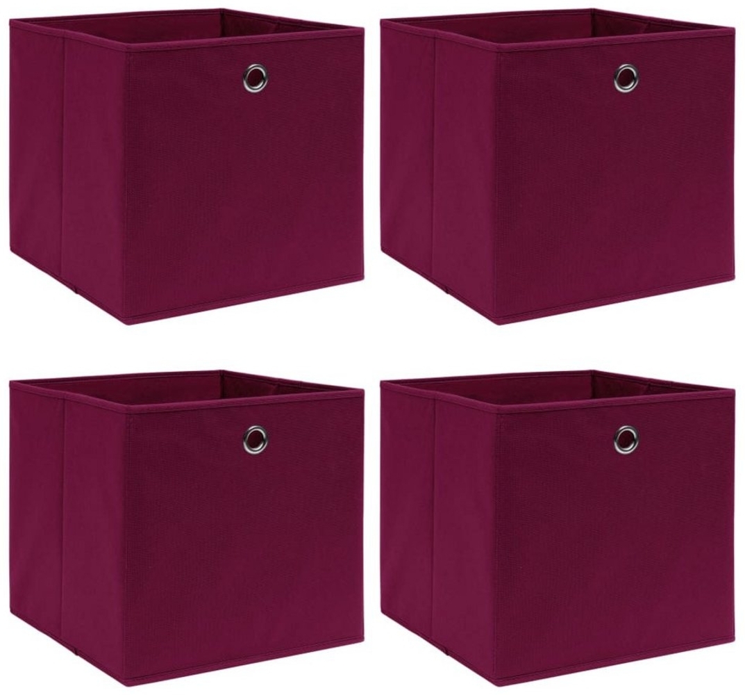 vidaXL Aufbewahrungsboxen 4 Stk. Dunkelrot 32x32x32cm Stoff 288341 Bild 1
