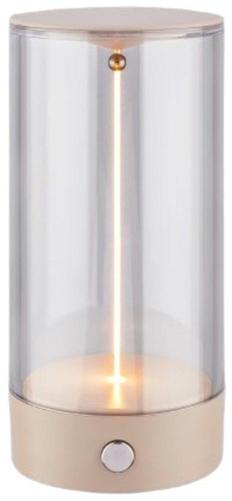 Briloner LED Akku-Tischleuchte Wiggle beige 15 cm warmweiß dimmbar Bild 1