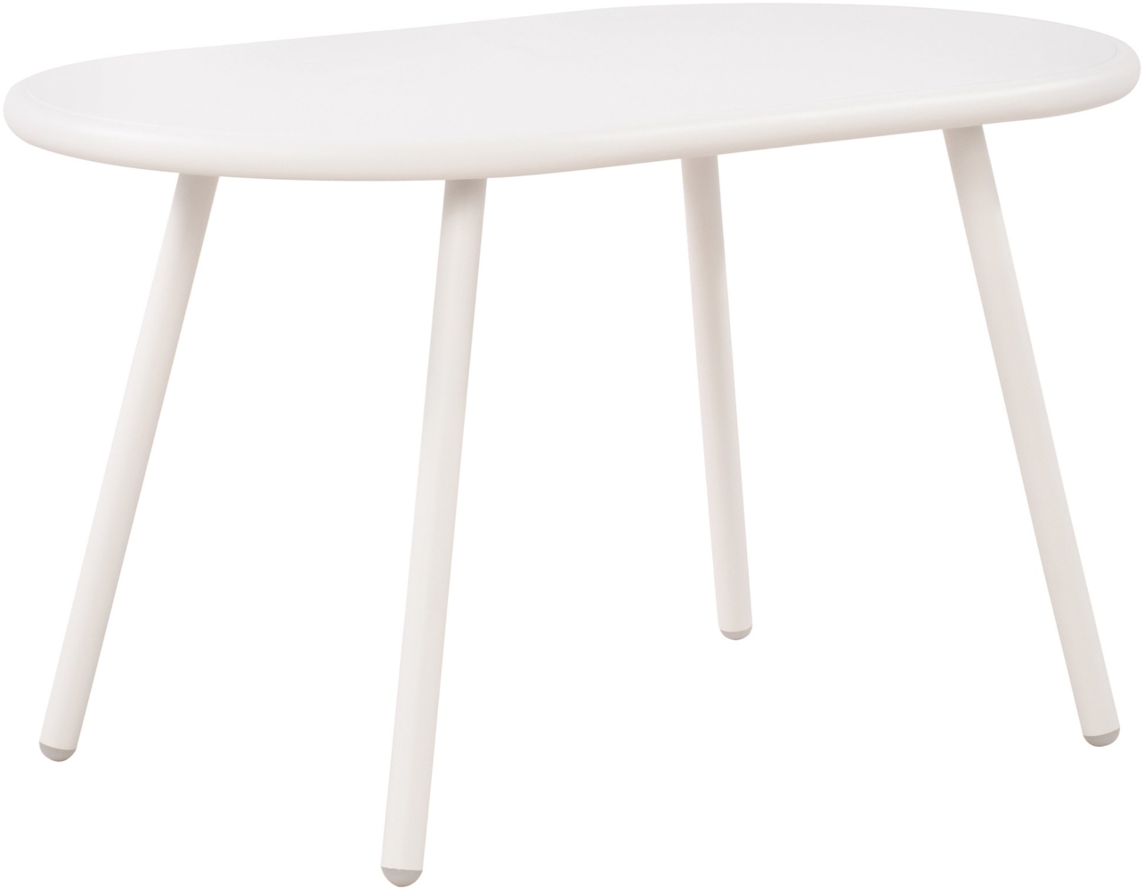 Couchtisch VORIN - Kunststoff Weiß 80x45x45 cm | Sofatisch Oval Beistelltisch Wohnzimmertisch Klein Bild 1