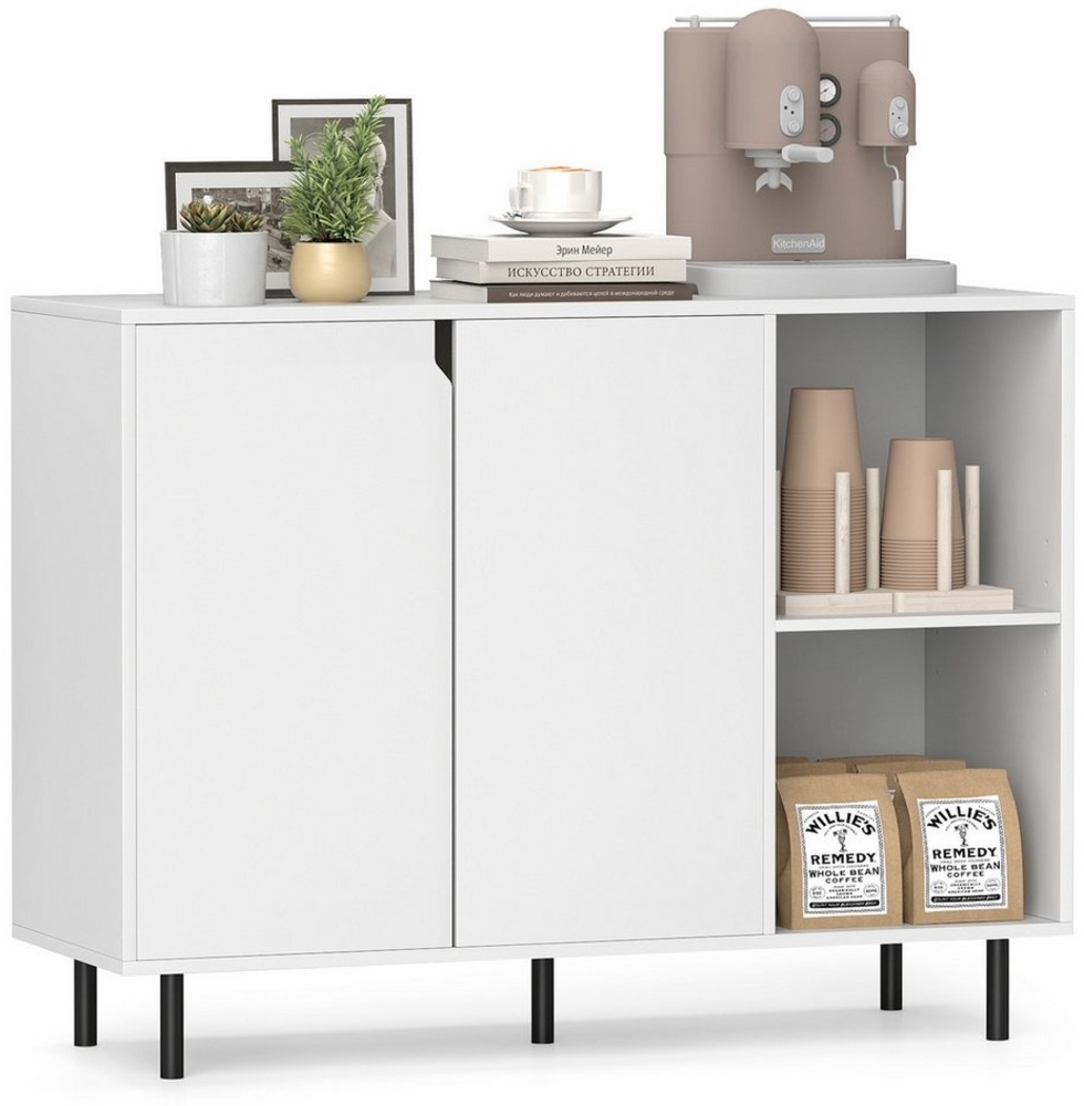 COSTWAY Sideboard, Anrichteschrank mit Fächern, verstellbare Ablagen, 106x38x80cm Bild 1