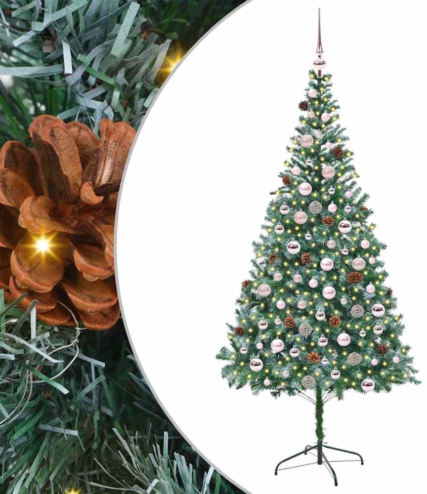 vidaXL Künstlicher Weihnachtsbaum Grün 210 cm PVC und Stahl 3396725 Bild 1