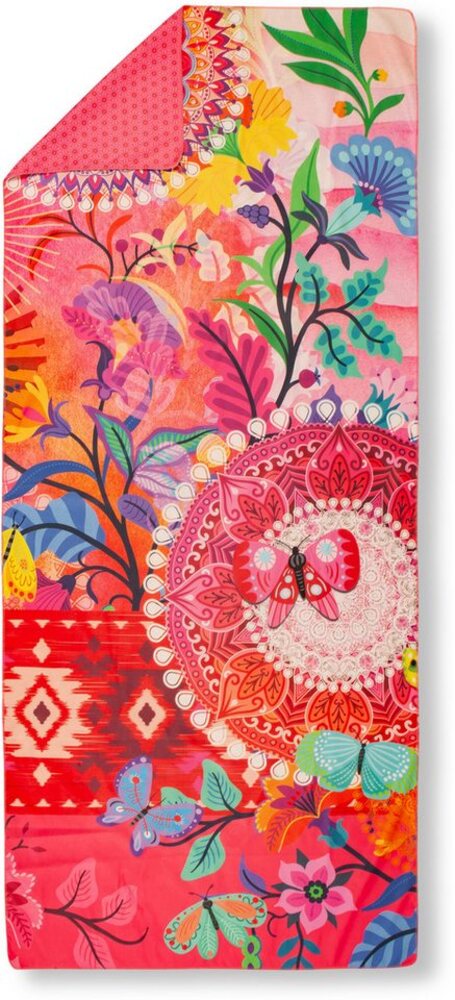 hip Strandtuch Giselah, Frottiervelours (1-St), Baumwolle, Velours, 100x180, Weich, Strand, Mandala, Rosa, Rot, Bunt Bild 1