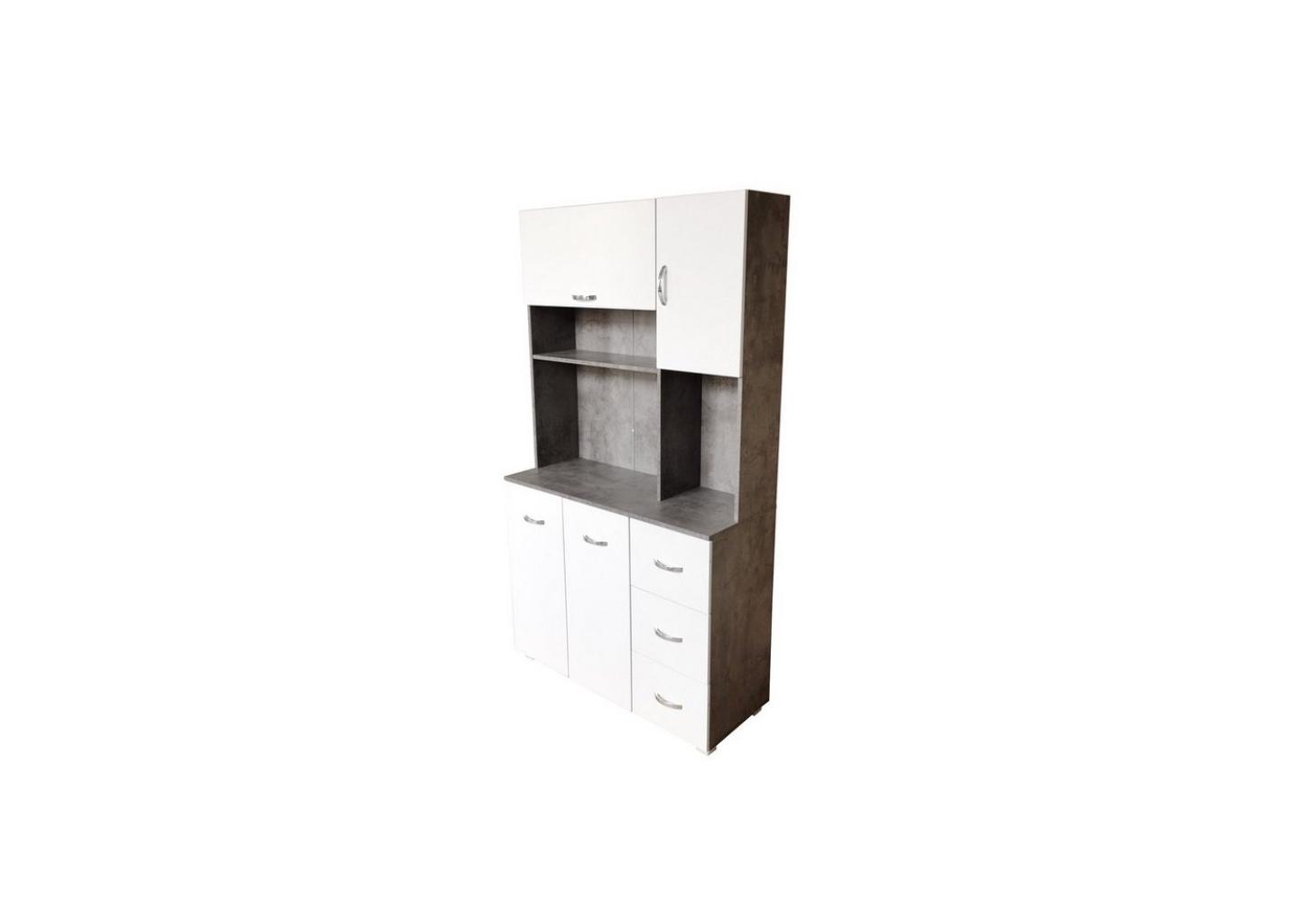 HTI-Living Hochschrank Küchenschrank Beton/Weiß Blanca (Stück, 1-St, 1 Schrank) Küchenbuffet Bild 1