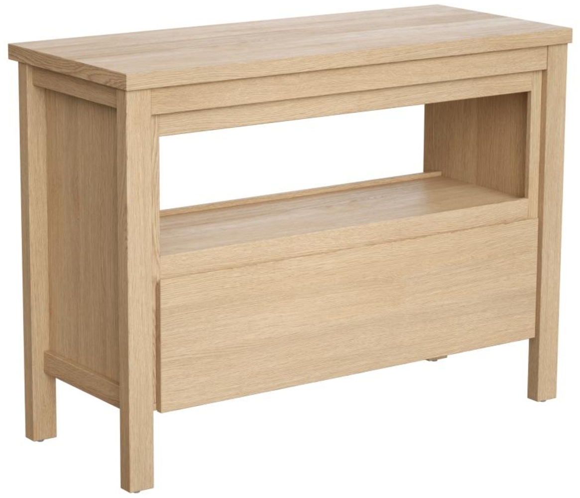 Vente-unique - Waschbeckenunterschrank mit Ablagefach & Brett - 120 cm - Eichenholzfurnier - COSMOTI Bild 1