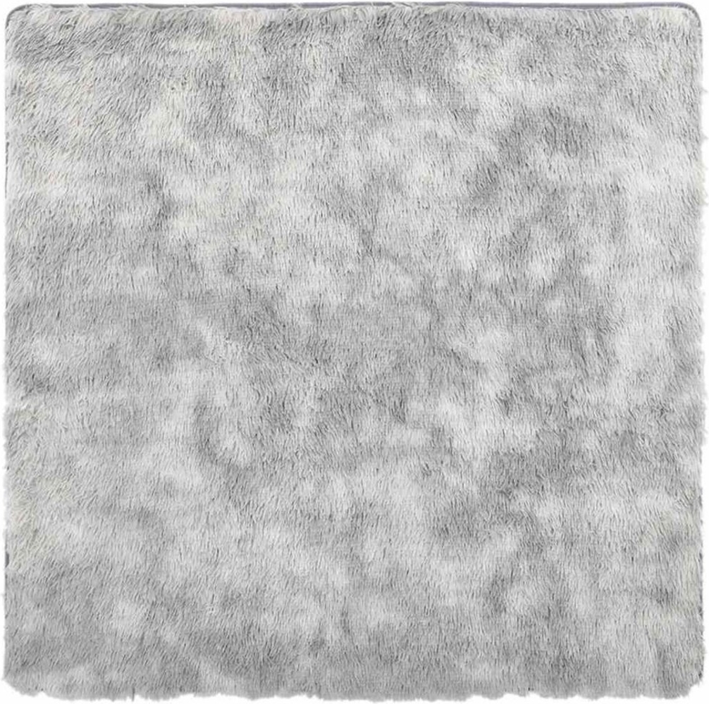 vidaXL Teppich Teppich Shaggy Hochflor Hellgrau 200x200 cm Polyester, Quadrat Bild 1