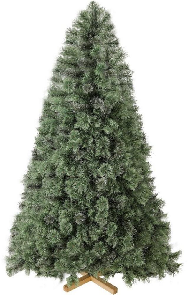 TLGREEN Künstlicher Weihnachtsbaum 150-270CM, Nordmanntanne, Christbaum mit Handgefertigtem Holzständer Bild 1