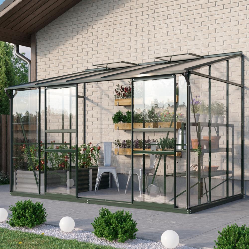 Vitavia Anlehn-Gewächshaus "Osiris 6500", smaragd, 6,5 m²,3 mm ESG, 6 mm HKP Bild 1