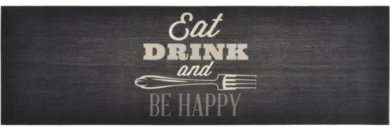 vidaXL Küchenteppich Waschbar Küche Schwarz 60x180 cm Samt 136559 Bild 1