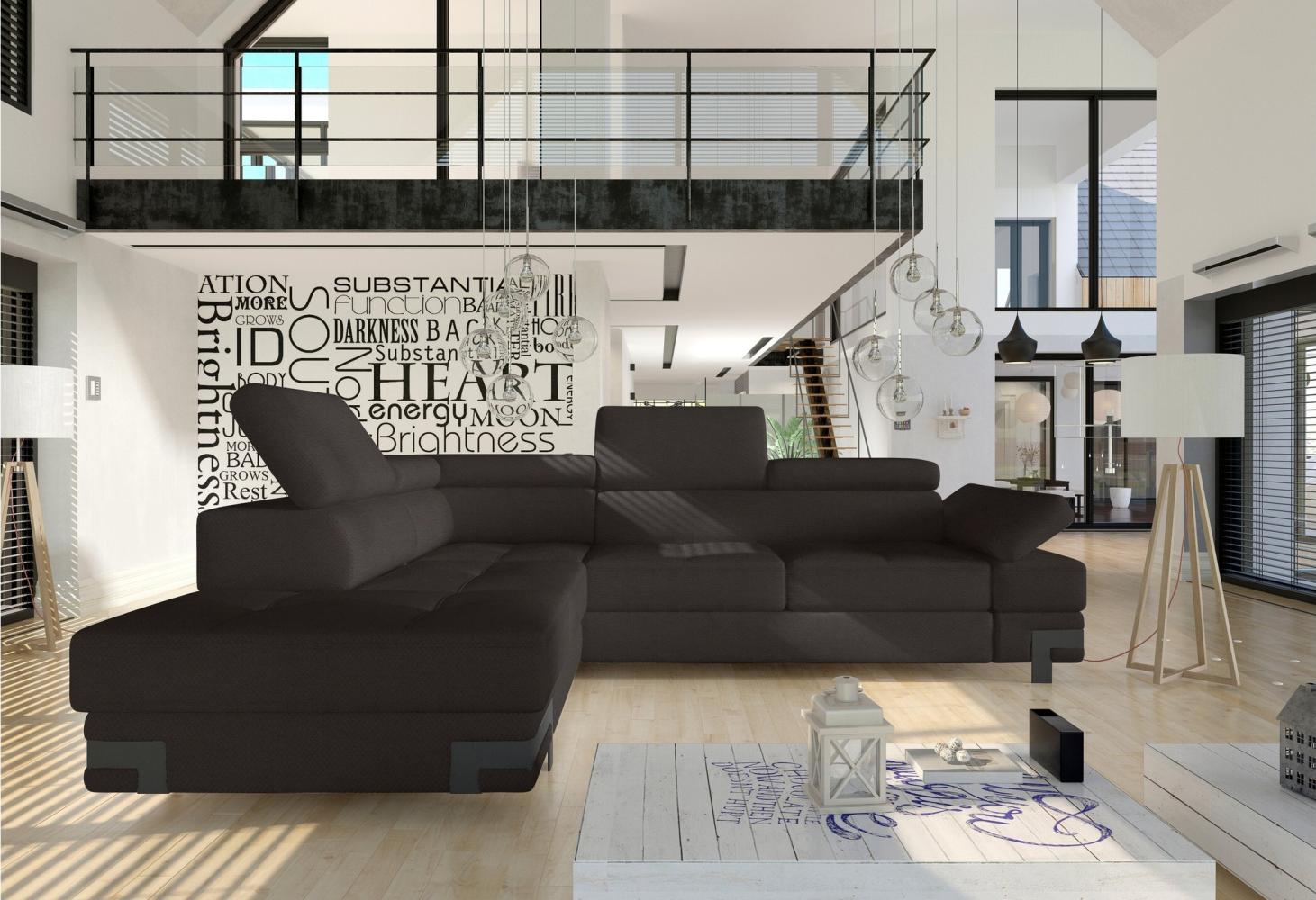 Stylefy Rio L Ecksofa Kunstleder MADRYT Dunkelbraun Links Bild 1