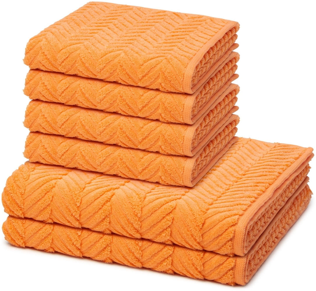 Ross Sensual Skin Zopf 6 tlg. Frottier-Set - 4 X Handtuch (50 X 100cm), 2 X Duschtuch (75 X 140cm) - 500 g/m2 - Ginster Bild 1