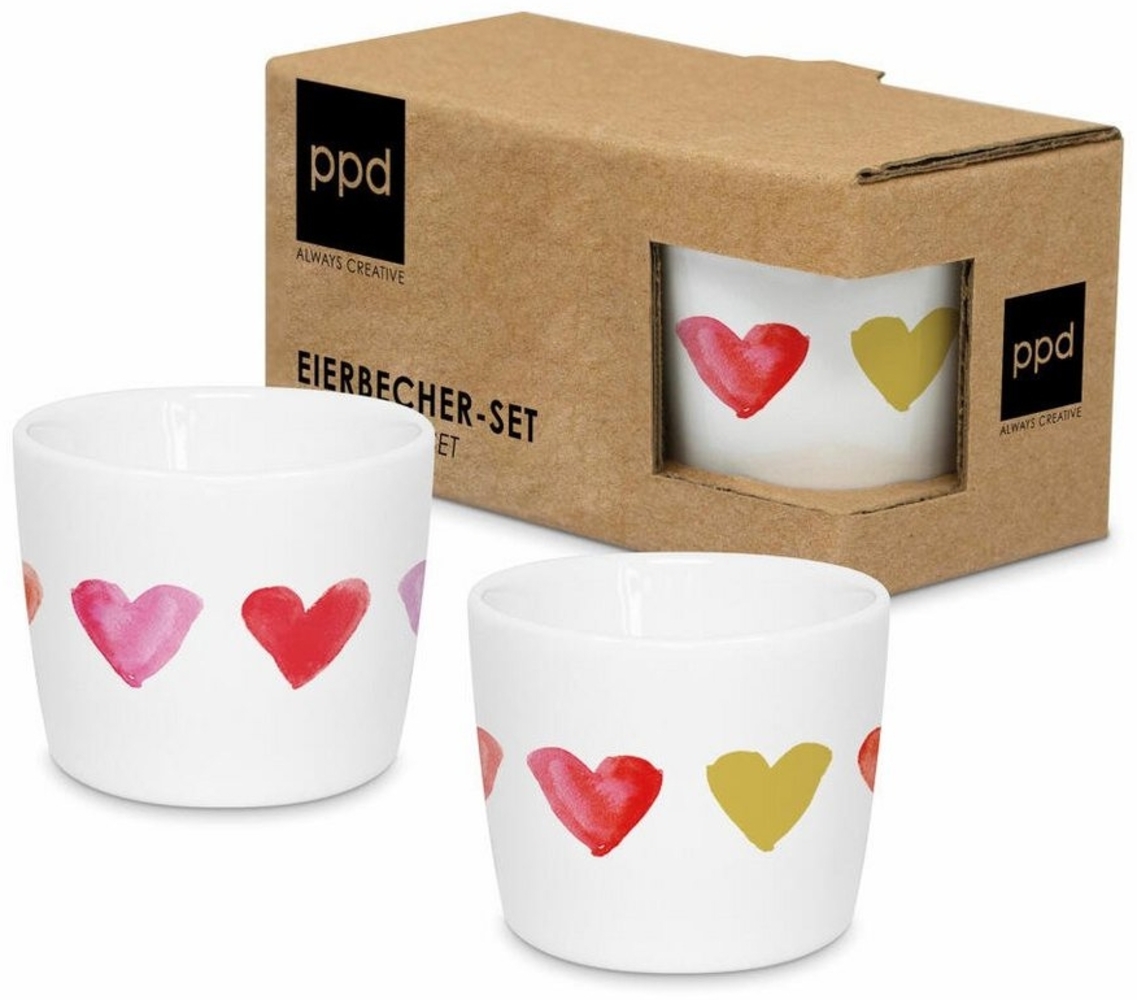 PPD Eierbecher Aquarell Hearts Egg Cup Set 2-tlg. Bild 1