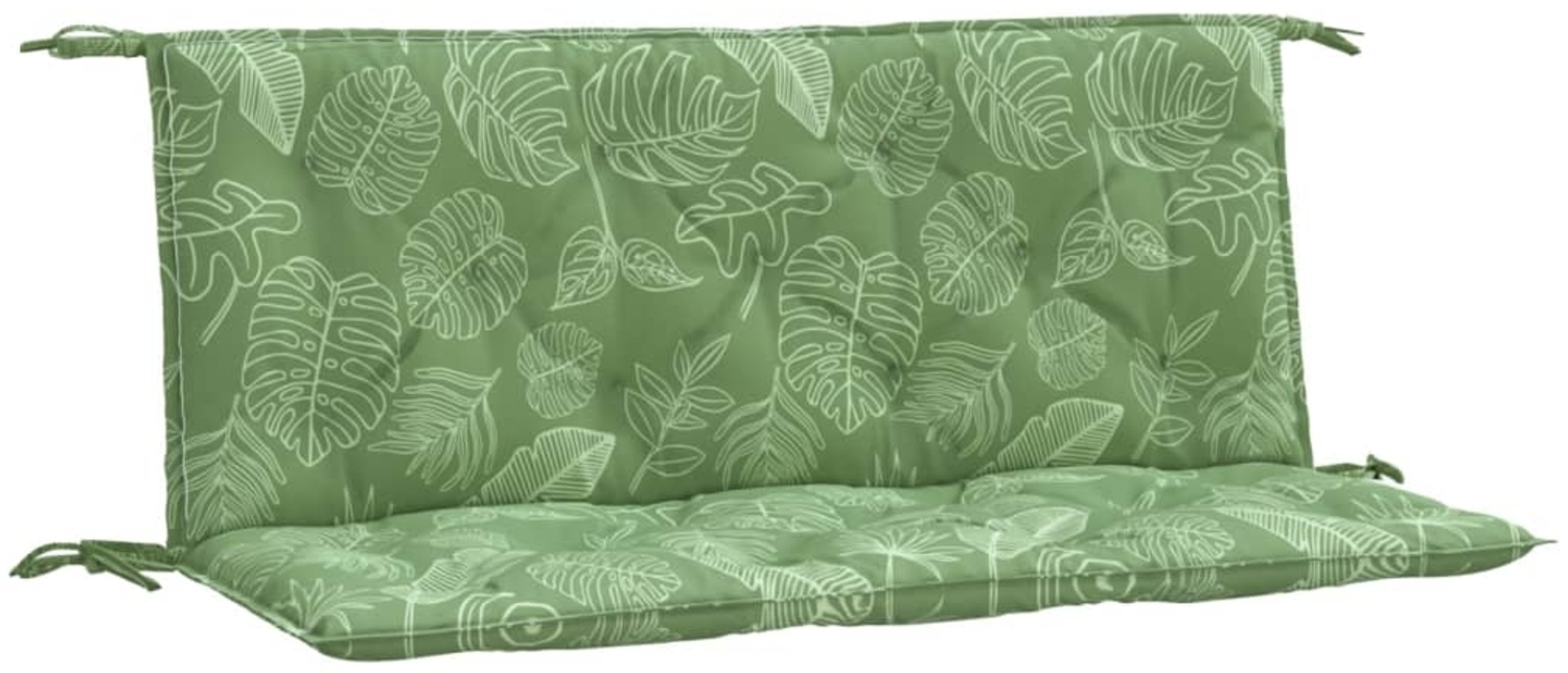 vidaXL Gartenbank-Auflagen, 2 Stk., Polyester, Blattmuster Grün, 120 x 50 x 7 cm Bild 1