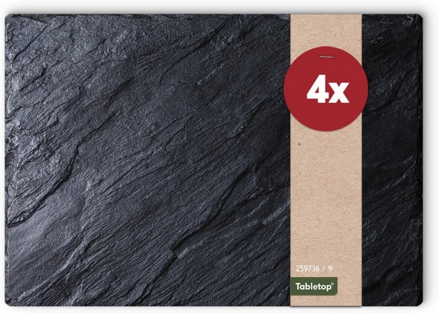 matches21 HOME & HOBBY Platzset Abwaschbare Tischsets 4er Set Schiefer-Optik Stein-Optik, (4-St), Platzsets als Tisch-Untersetzer und Tisch-Deko für Esstisch Teller Bild 1