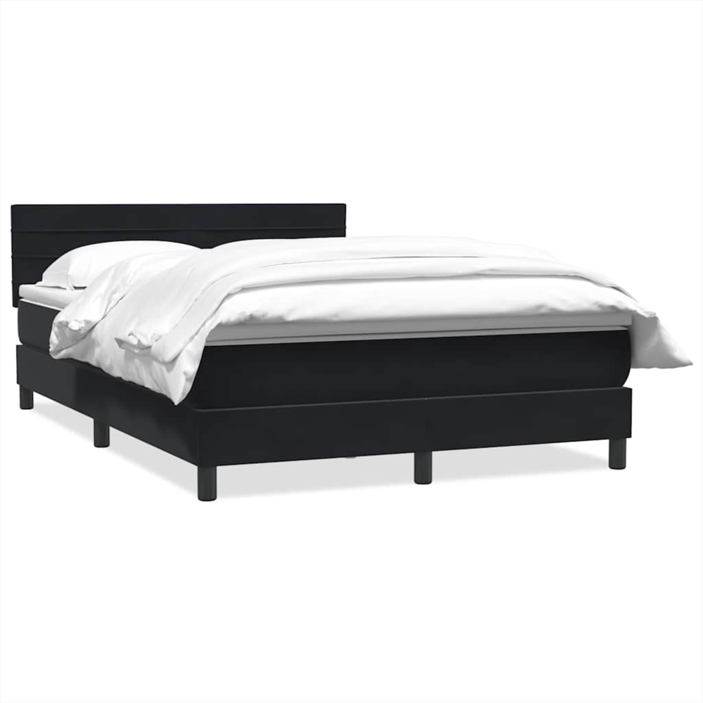 vidaXL Boxspringbett mit Matratze Schwarz 140x210 cm Samt 3316307 Bild 1