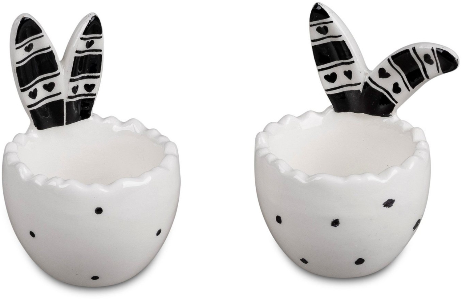 formano Eierbecher Oster Eierbecher von Formano im 2er Set schwarz weiß + bunt, aus Keramik Bild 1
